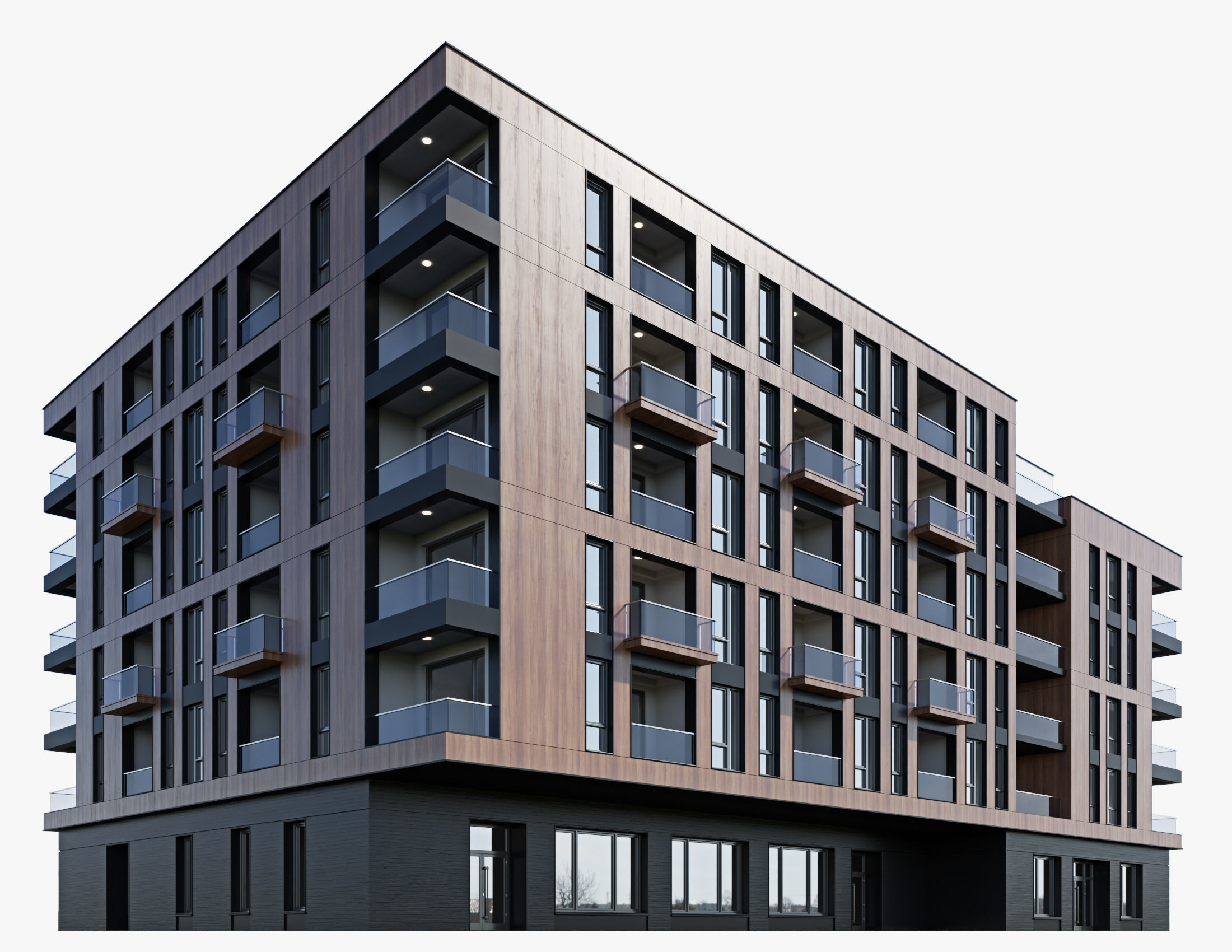 Modern residential building 17 3D model_3