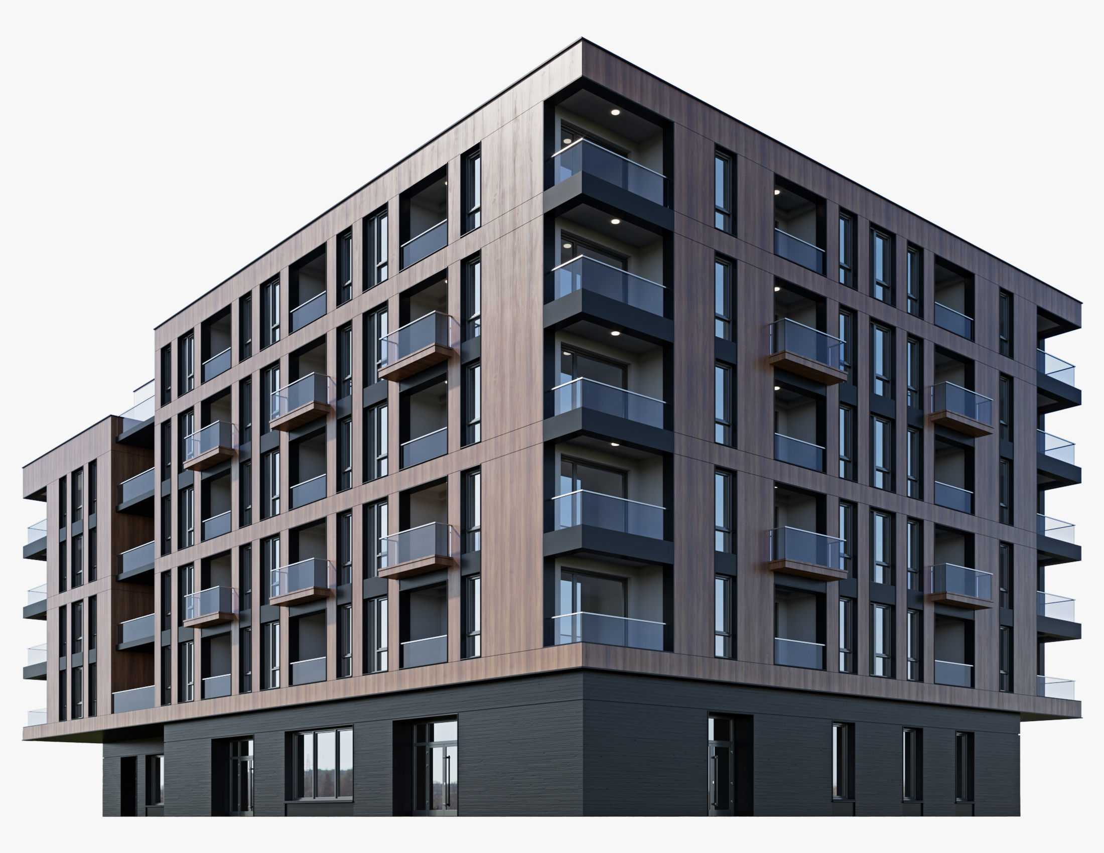 Modern residential building 17 3D model_5