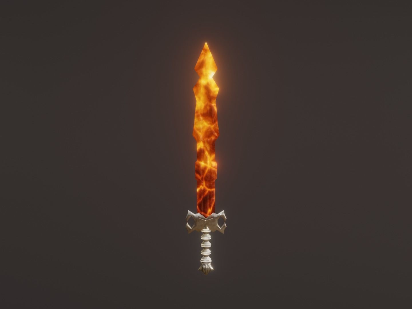 Fantasy Magma Sword - Elemental Sword - Fire Sword Low-poly 3D model_2