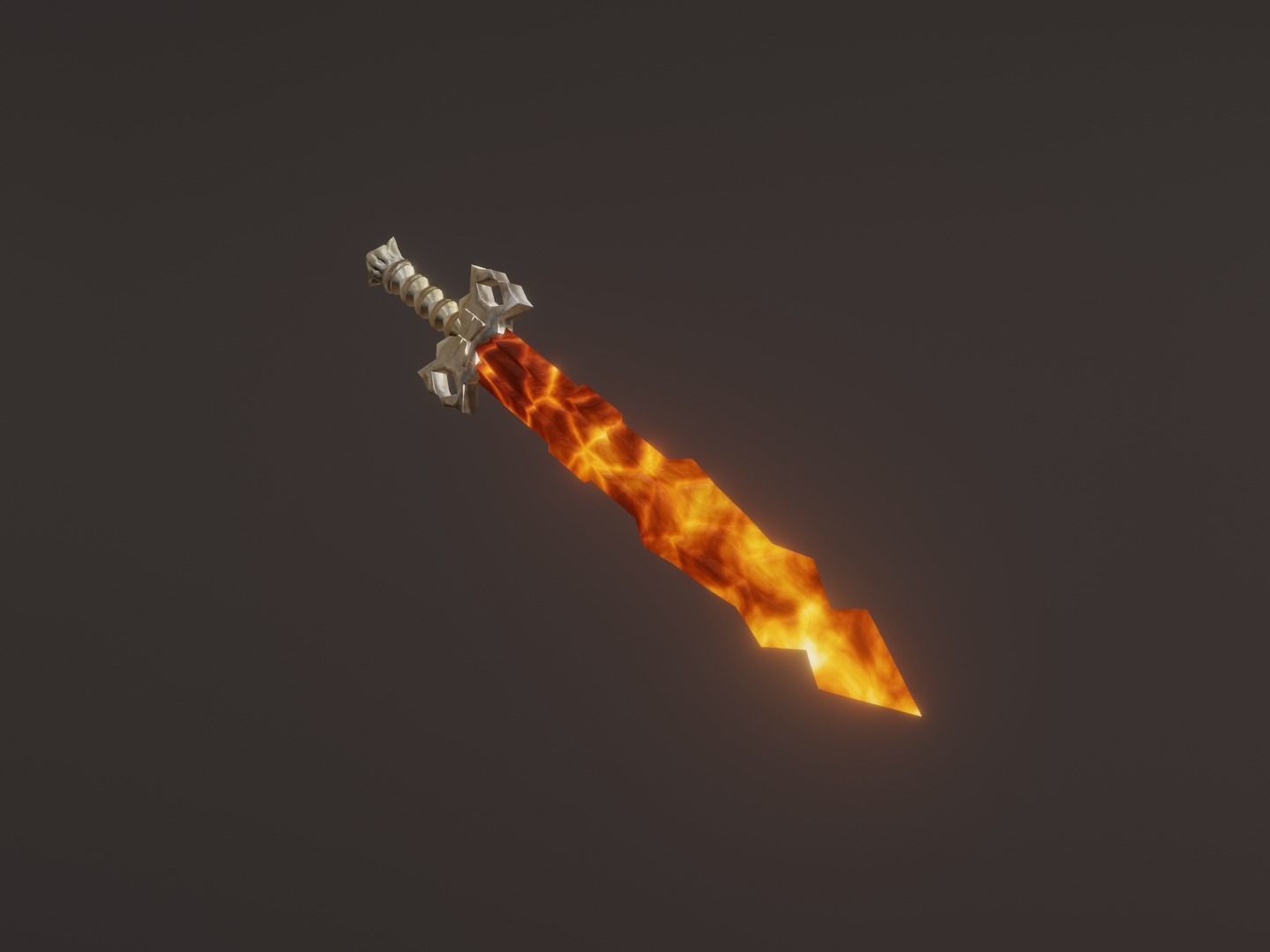 Fantasy Magma Sword - Elemental Sword - Fire Sword Low-poly 3D model_4