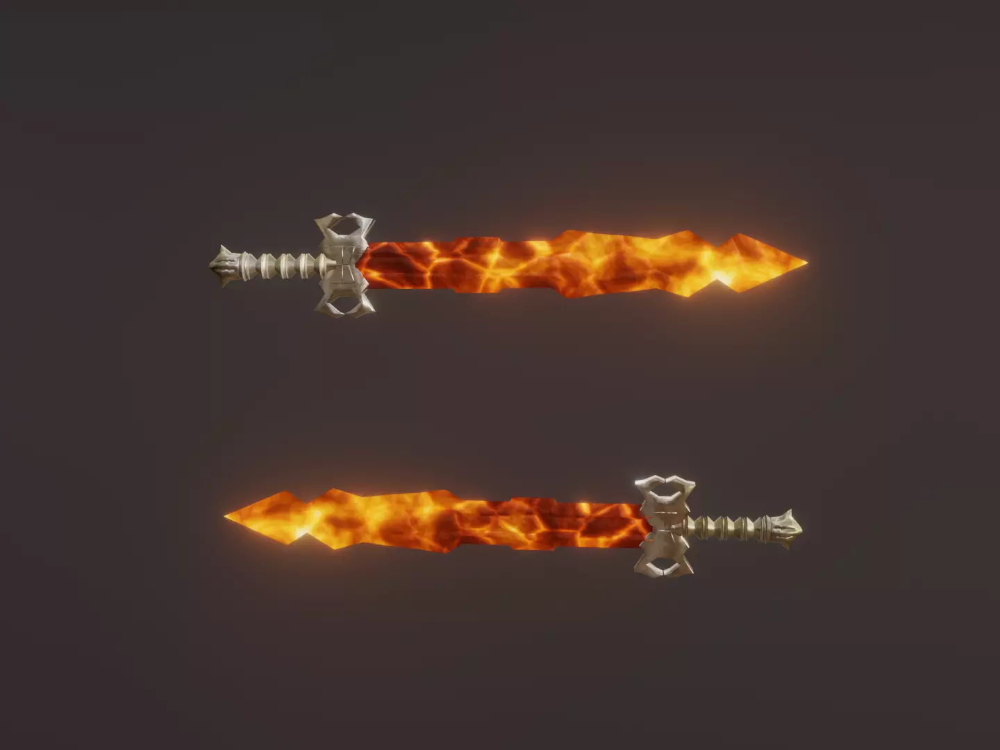 Fantasy Magma Sword - Elemental Sword - Fire Sword Low-poly 3D model_0