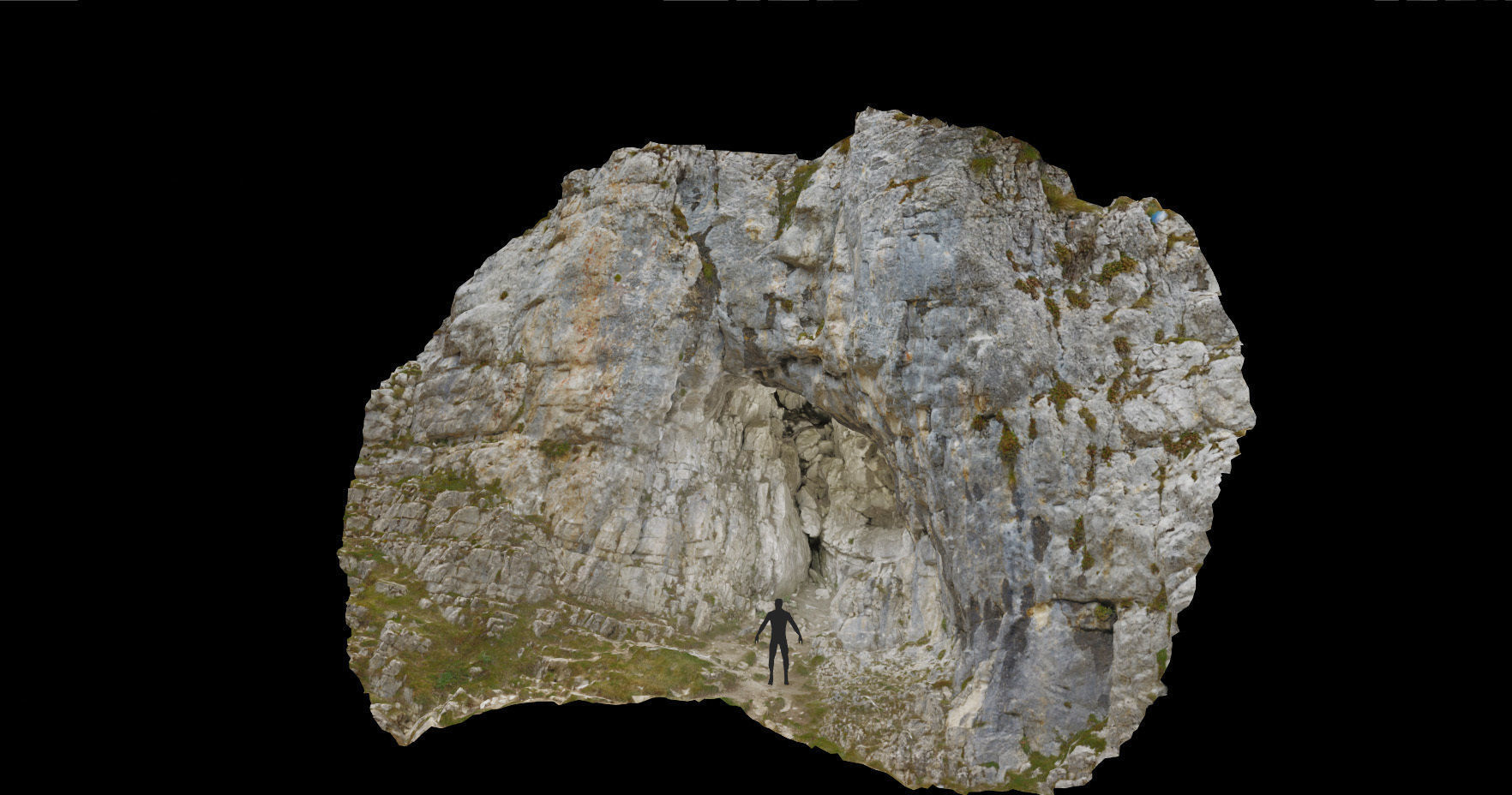 PBR Mountain Cave Entrance Alps Scan Low-poly 3D model_2