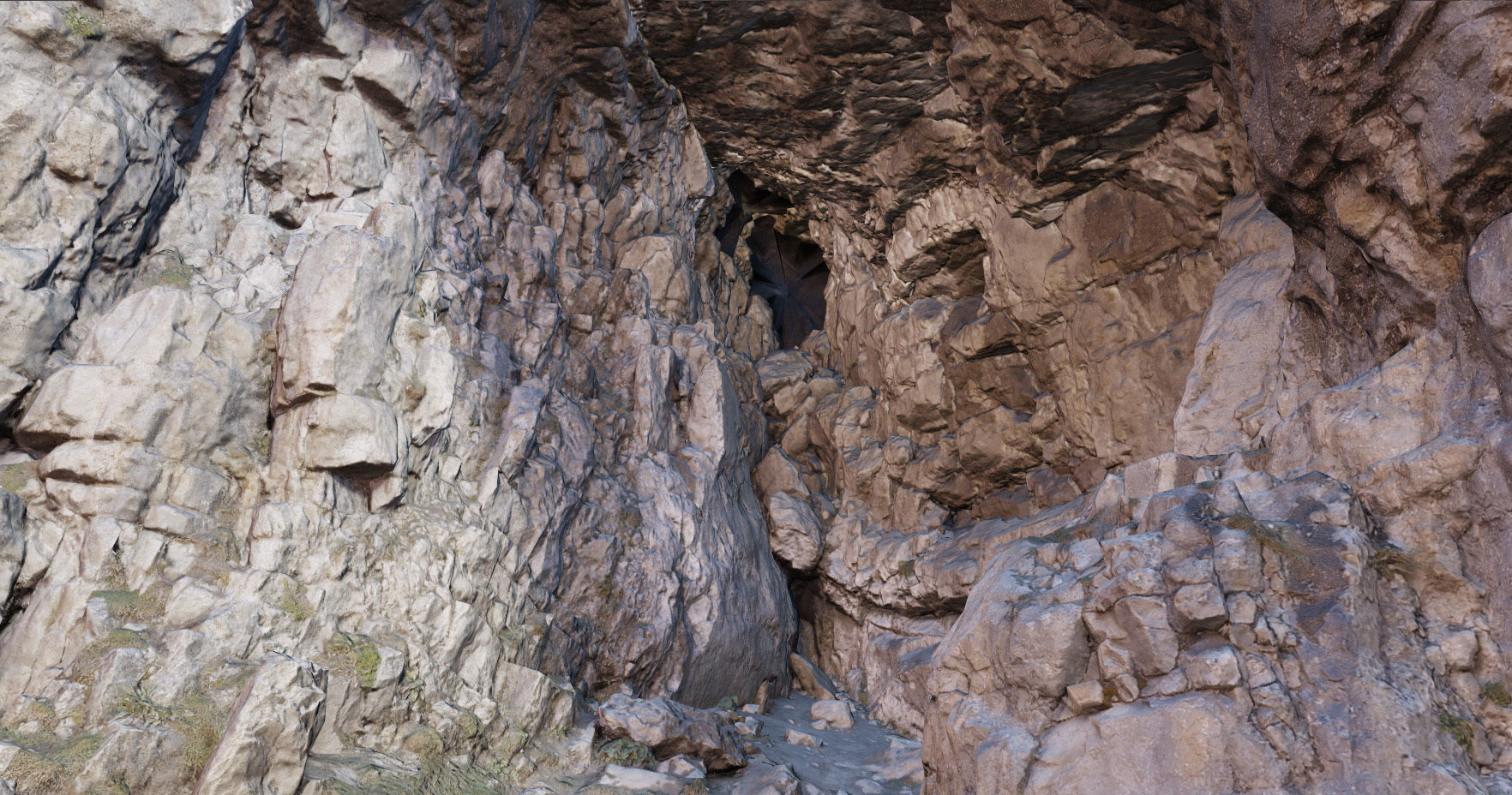 PBR Mountain Cave Entrance Alps Scan Low-poly 3D model_11