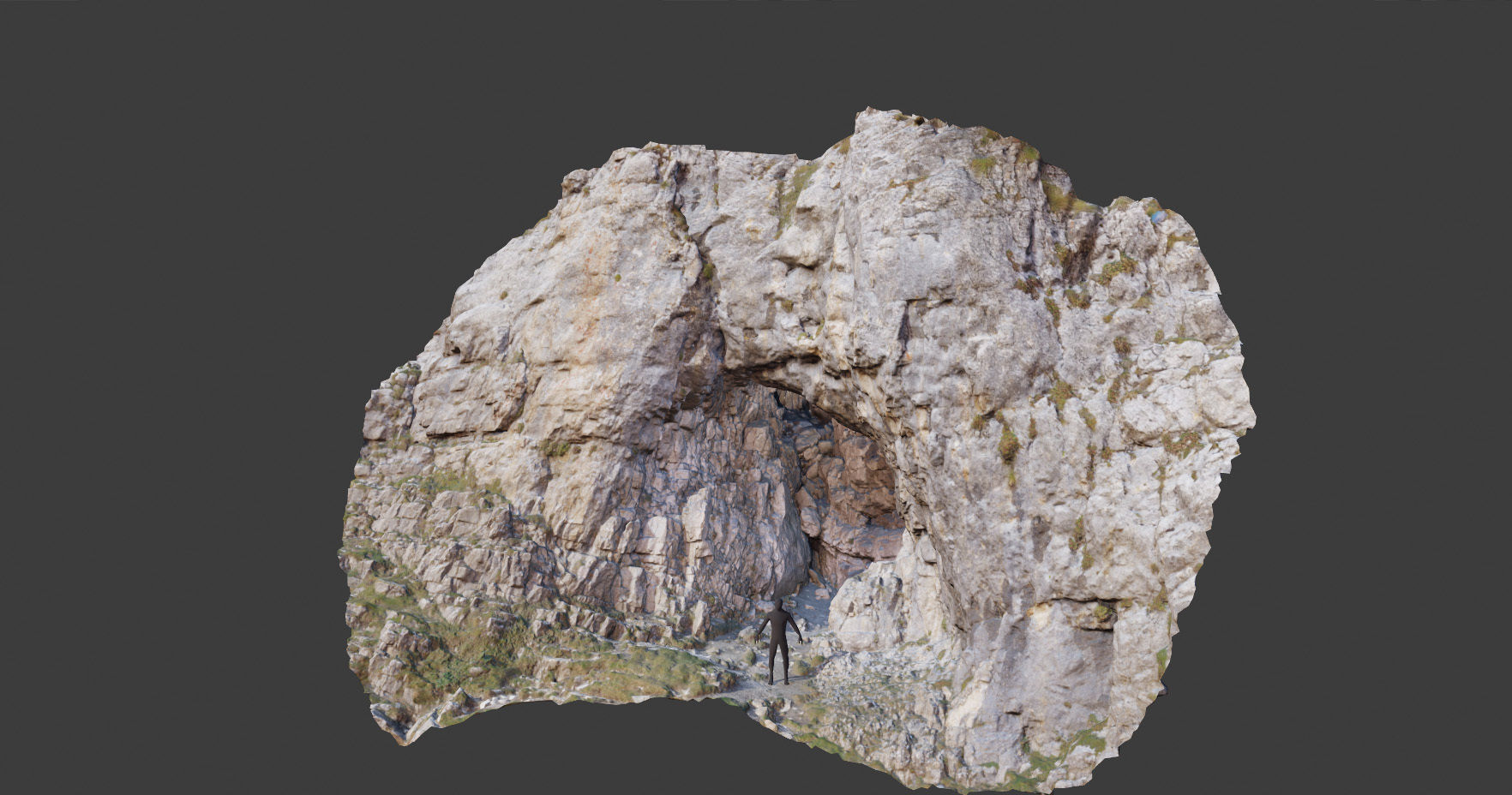 PBR Mountain Cave Entrance Alps Scan Low-poly 3D model_13