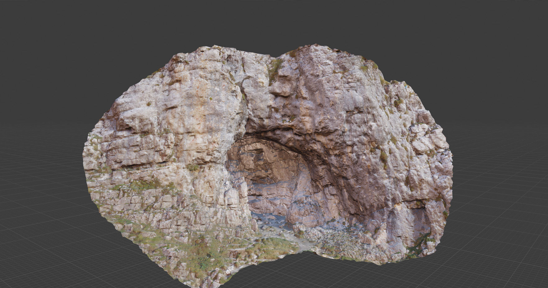 PBR Mountain Cave Entrance Alps Scan Low-poly 3D model_5