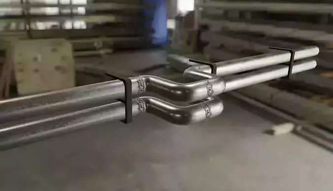 Industrial Tubulation - Pipe - Warehouse - Tubulacao Low-poly 3D model