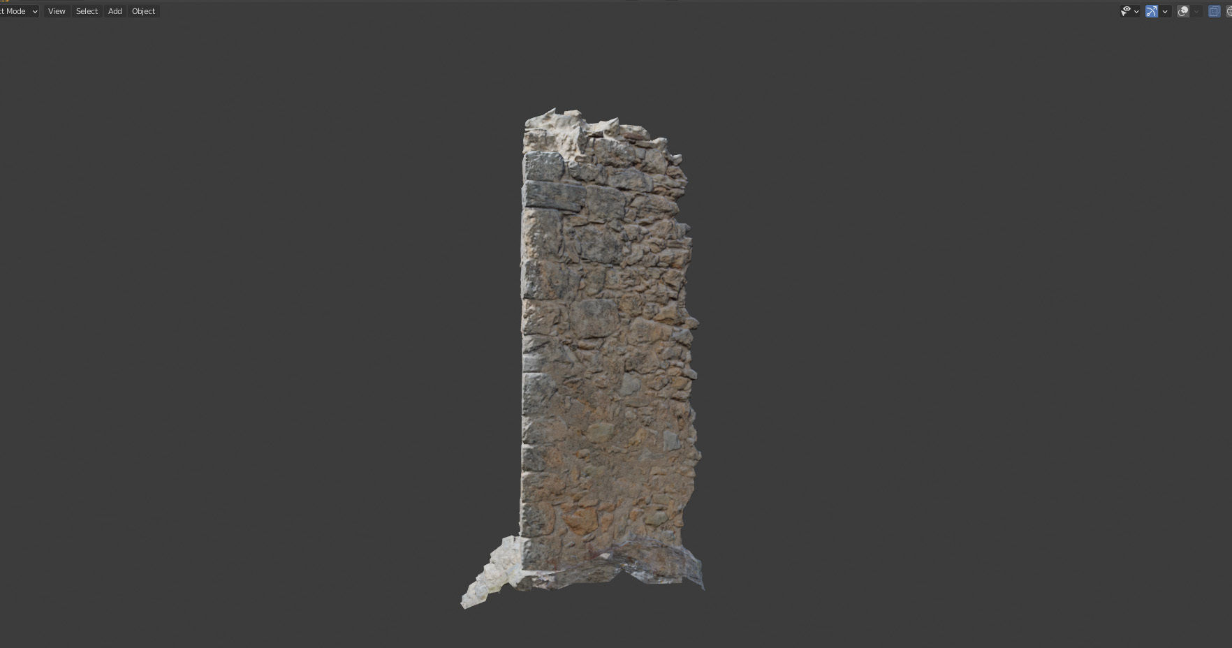 Castle Wall Pillar ruins PBR Scanned Low-poly 3D model_9