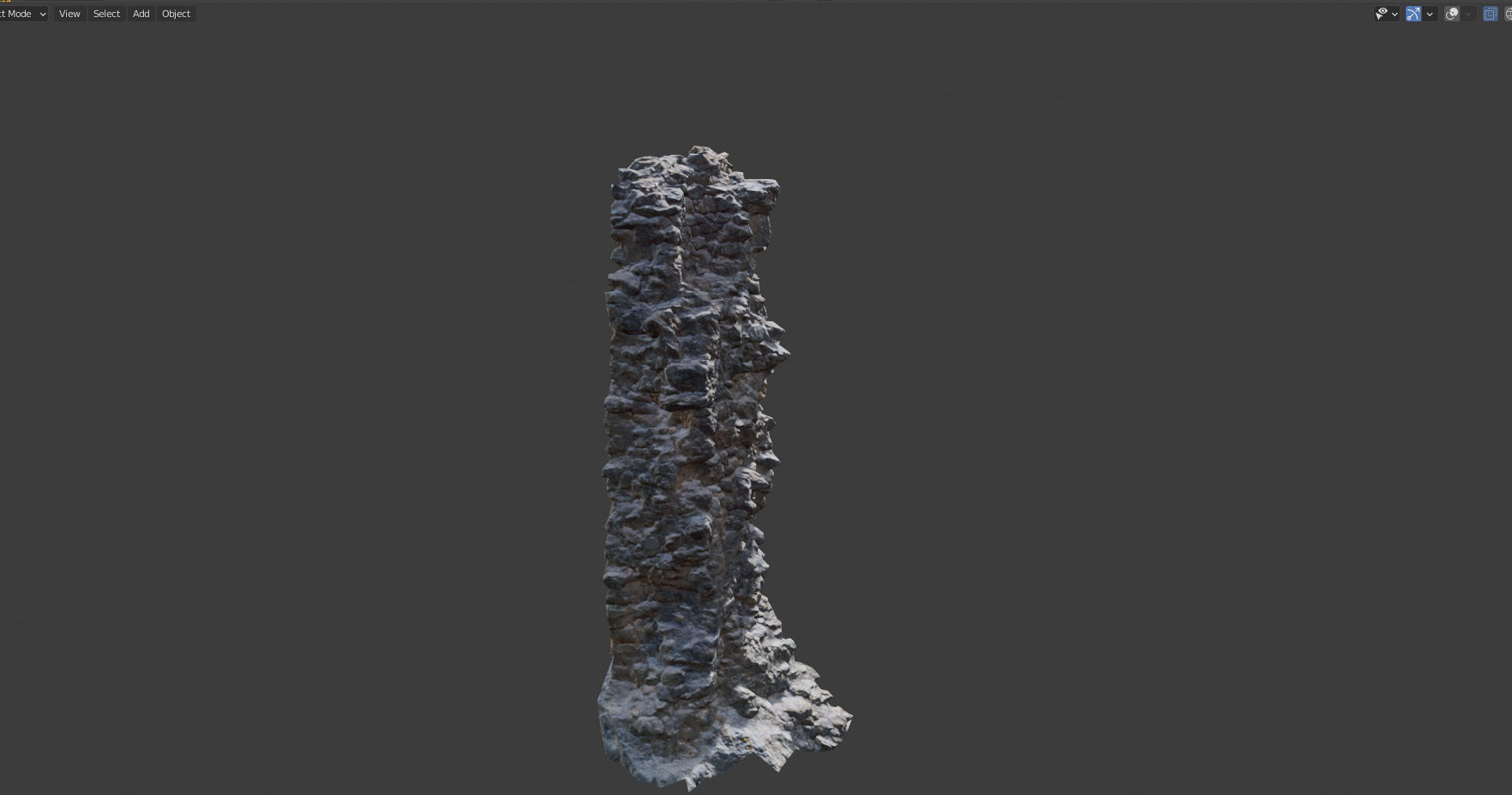 Castle Wall Pillar ruins PBR Scanned Low-poly 3D model_6