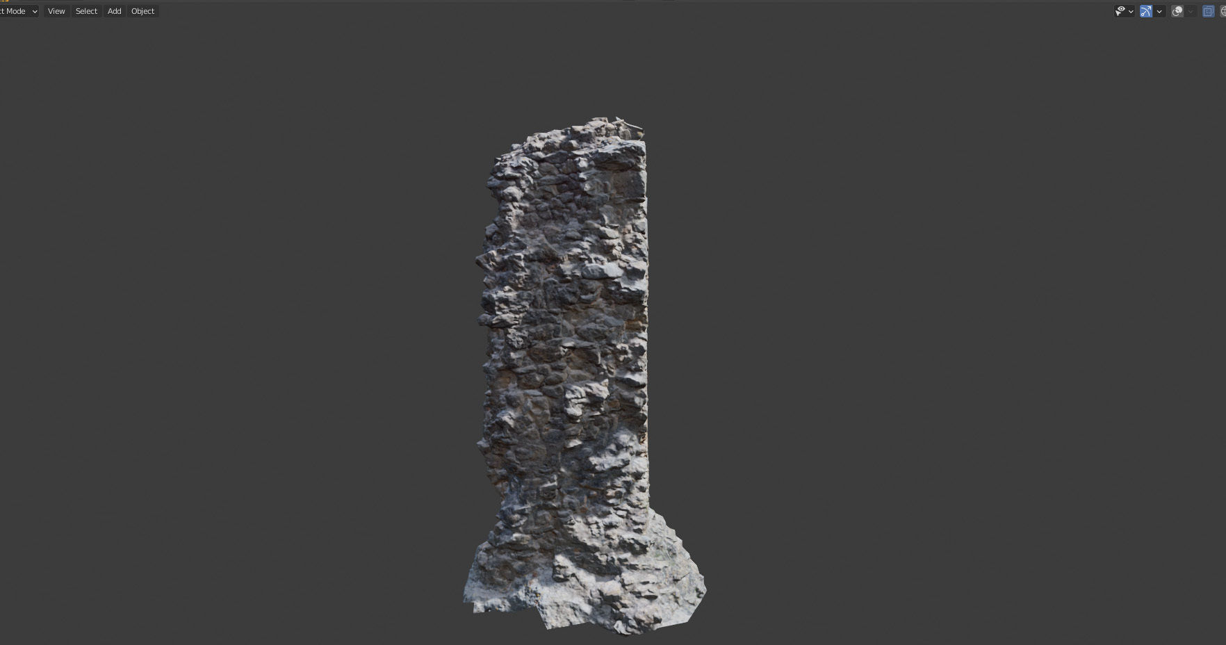 Castle Wall Pillar ruins PBR Scanned Low-poly 3D model_5