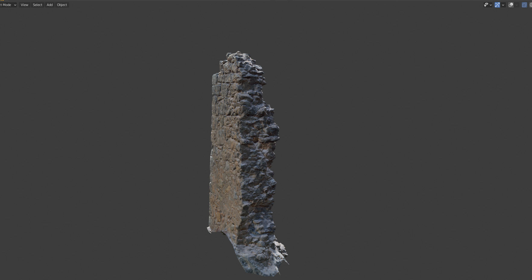 Castle Wall Pillar ruins PBR Scanned Low-poly 3D model_7
