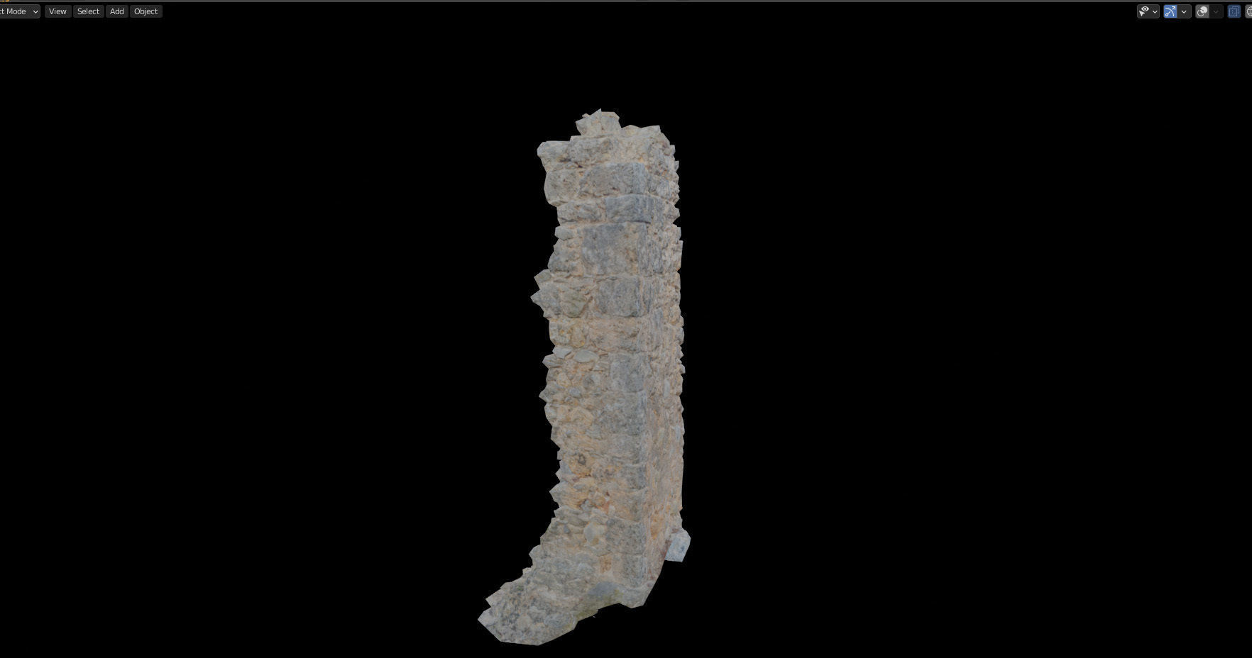 Castle Wall Pillar ruins PBR Scanned Low-poly 3D model_2