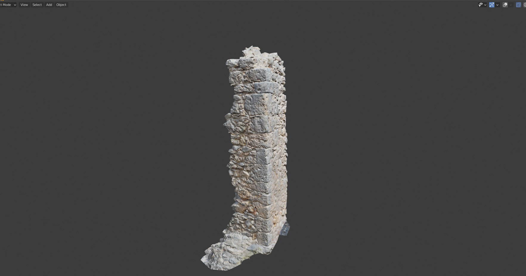 Castle Wall Pillar ruins PBR Scanned Low-poly 3D model_1