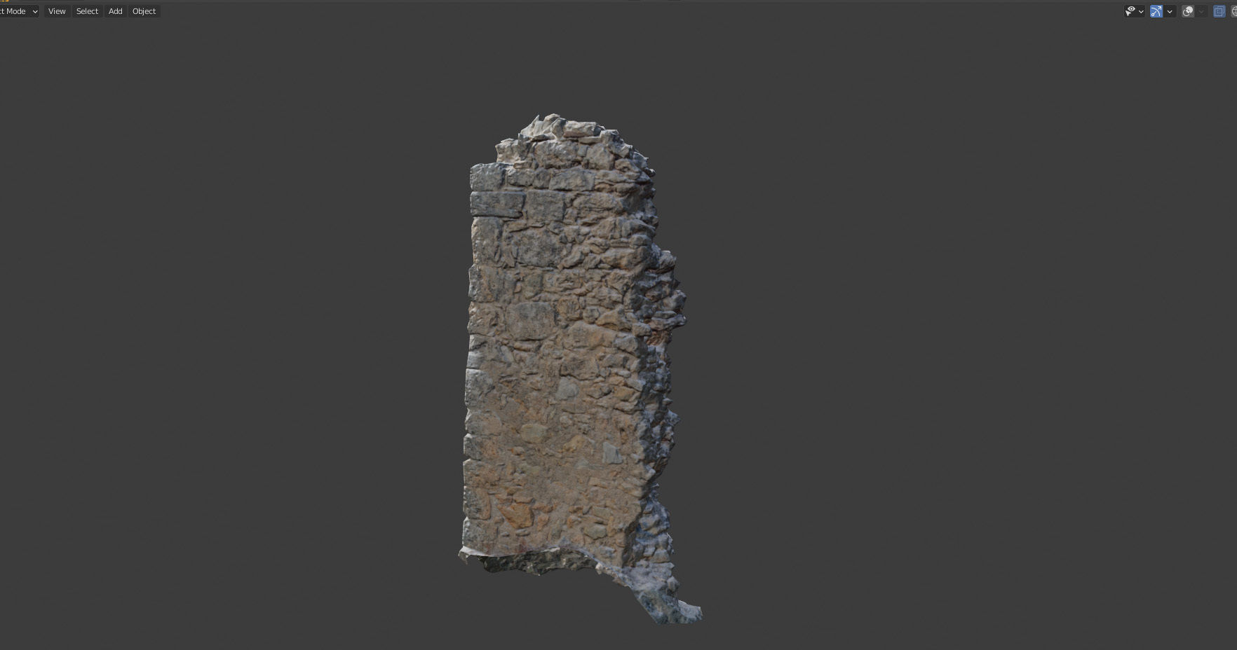 Castle Wall Pillar ruins PBR Scanned Low-poly 3D model_8