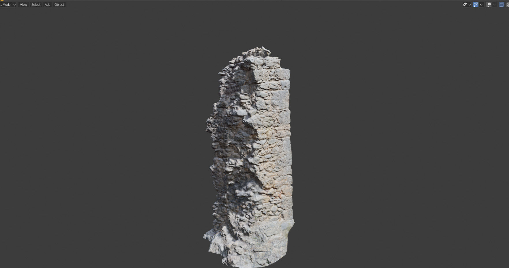 Castle Wall Pillar ruins PBR Scanned Low-poly 3D model_11
