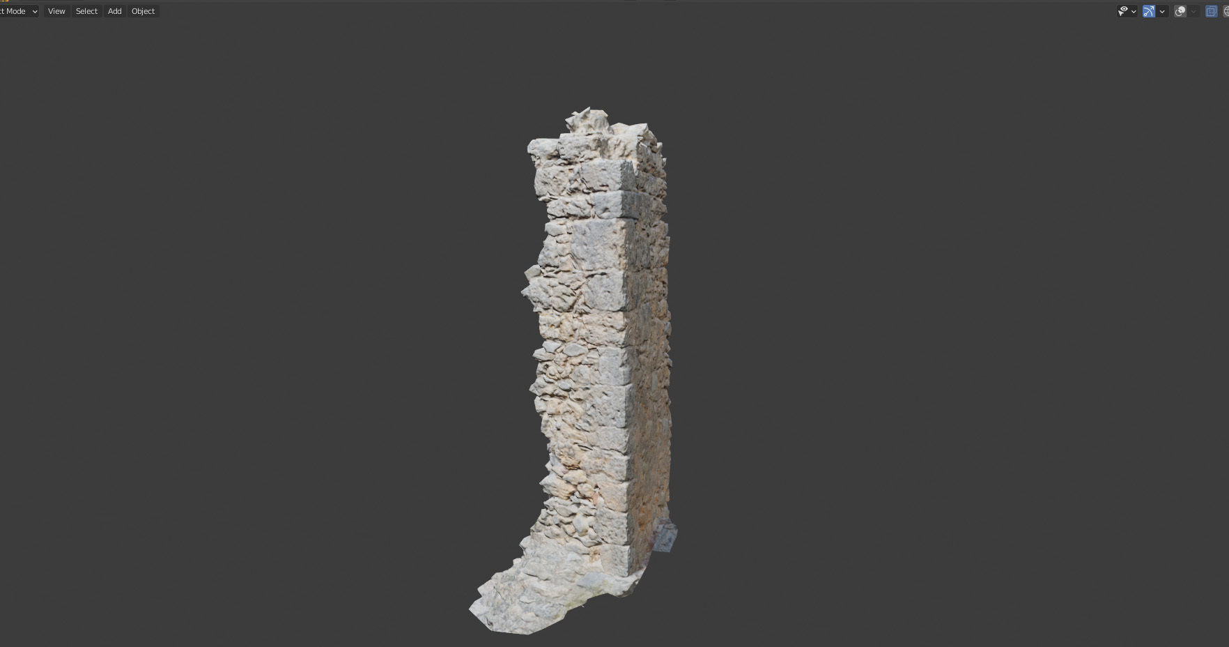 Castle Wall Pillar ruins PBR Scanned Low-poly 3D model_10