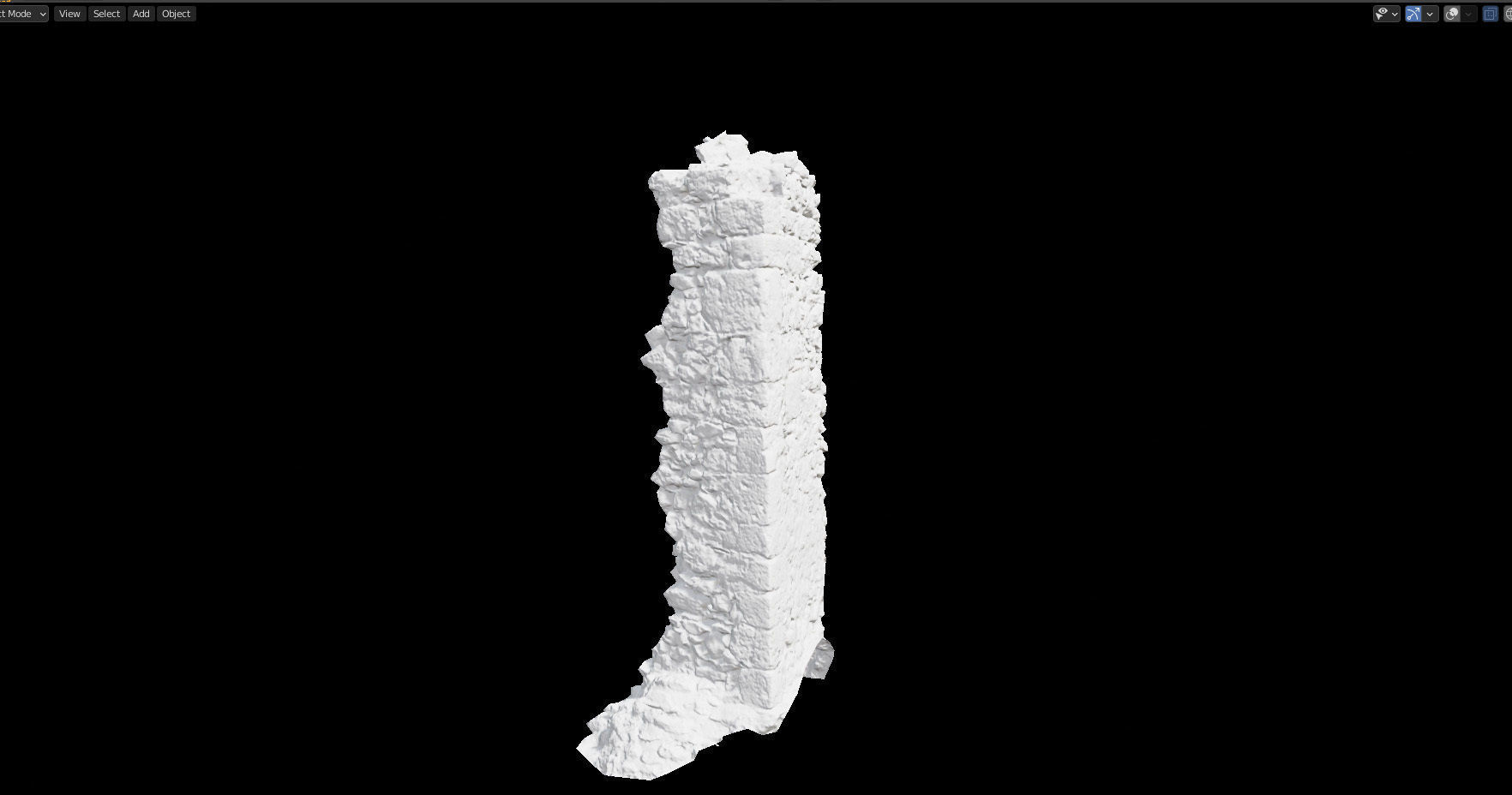 Castle Wall Pillar ruins PBR Scanned Low-poly 3D model_3