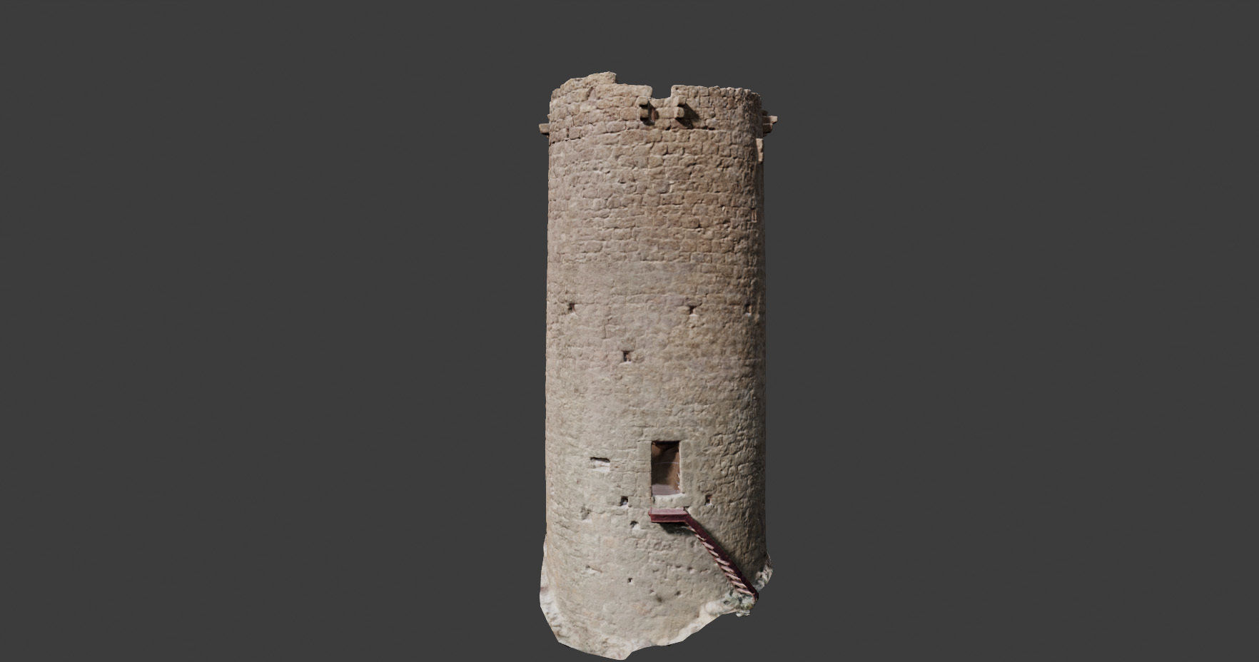 Castle Wall Tower ruins PBR Scanned Low-poly 3D model_19