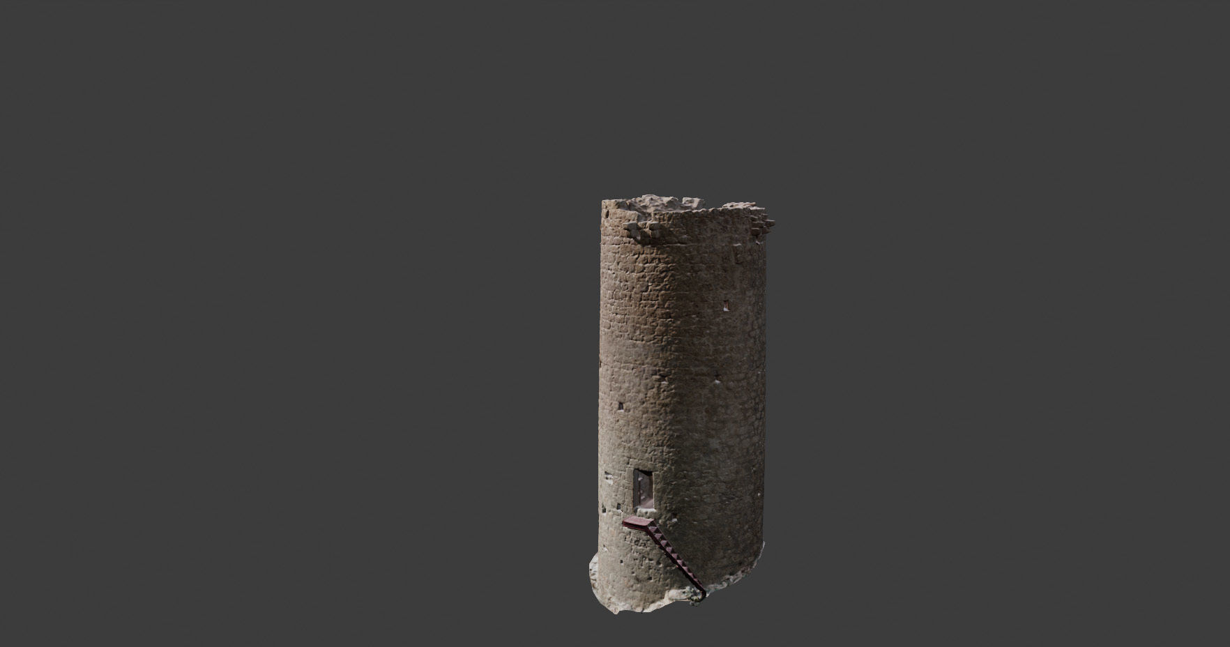 Castle Wall Tower ruins PBR Scanned Low-poly 3D model_11