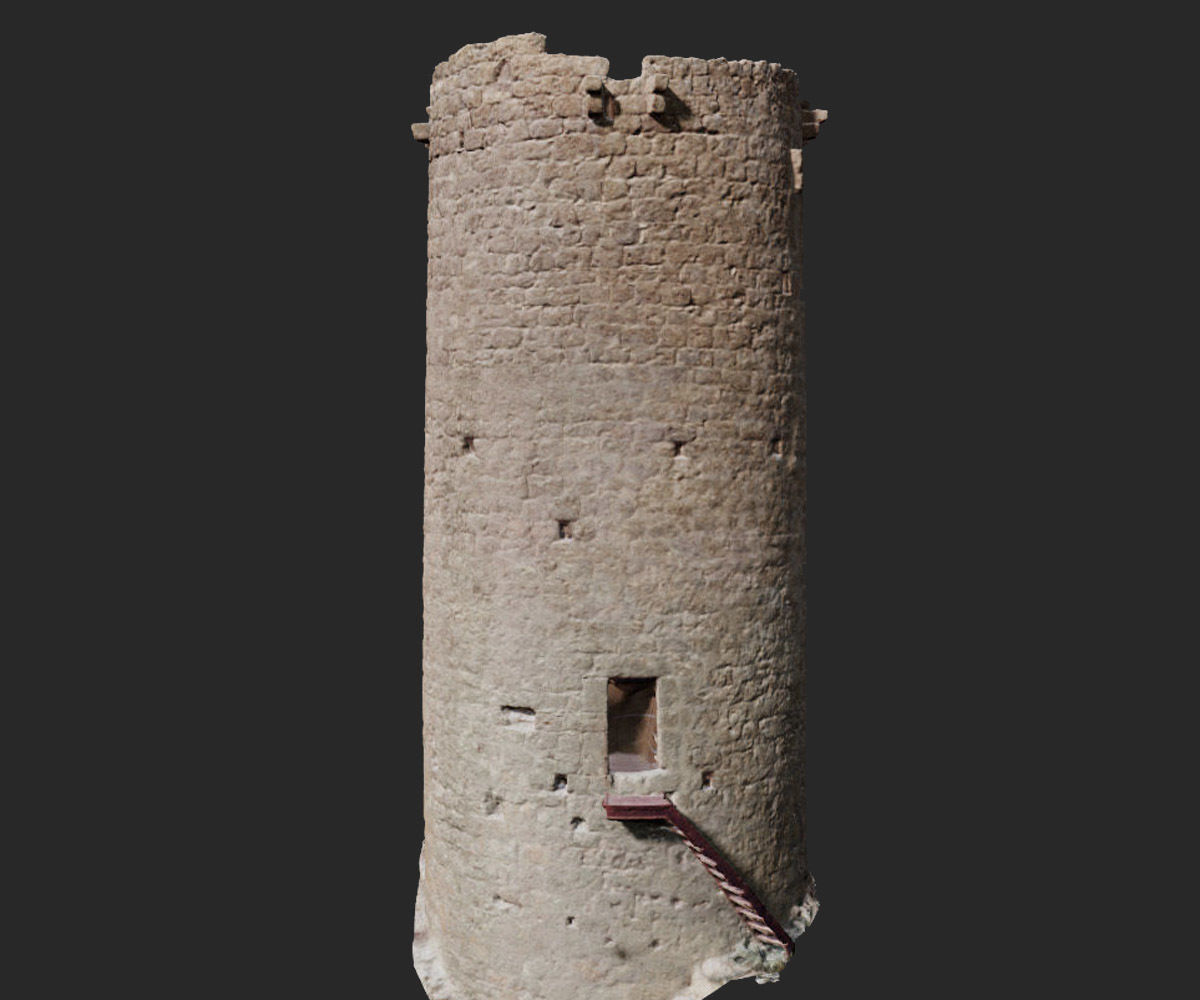 Castle Wall Tower ruins PBR Scanned Low-poly 3D model_20