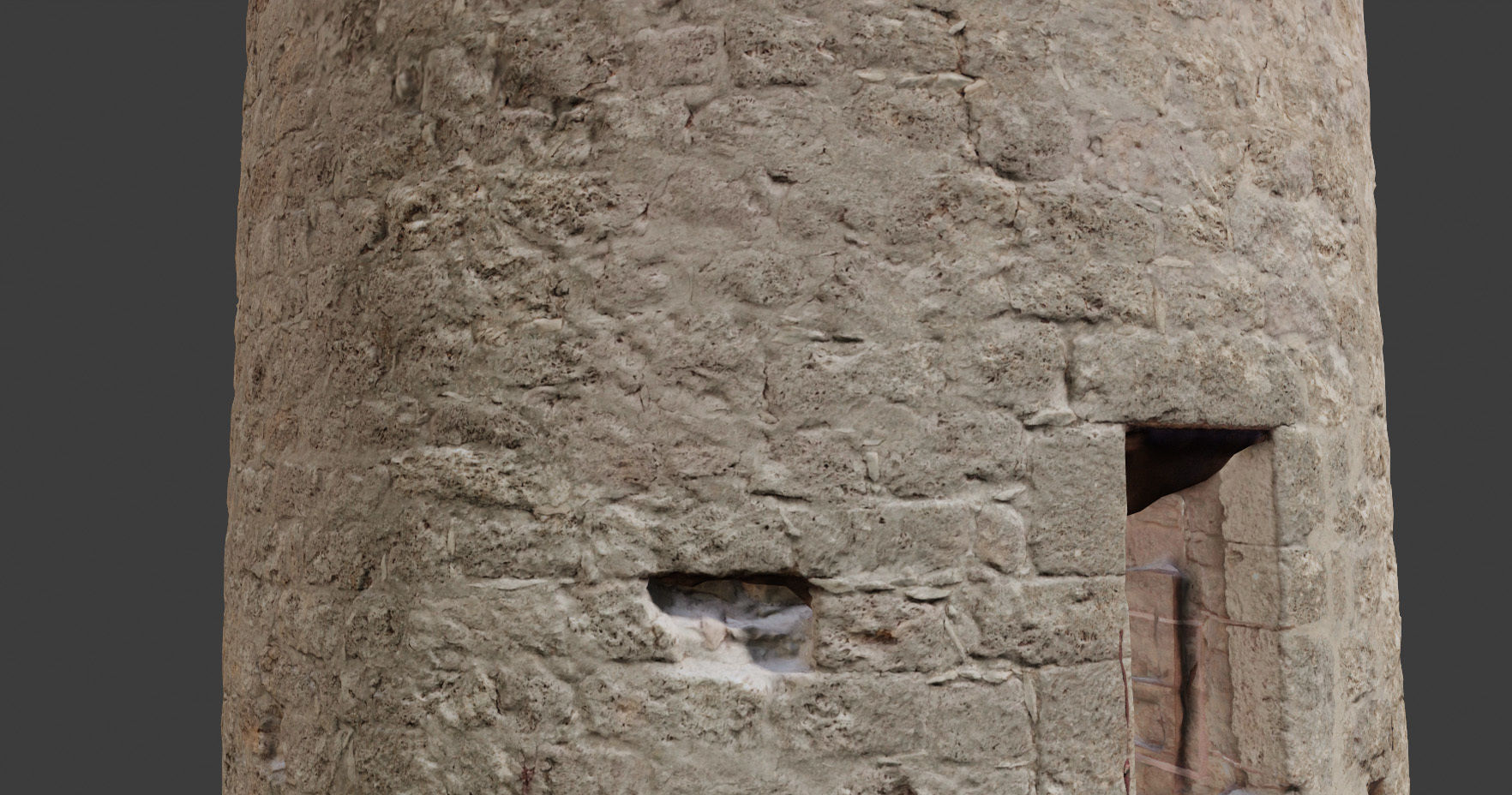 Castle Wall Tower ruins PBR Scanned Low-poly 3D model_17