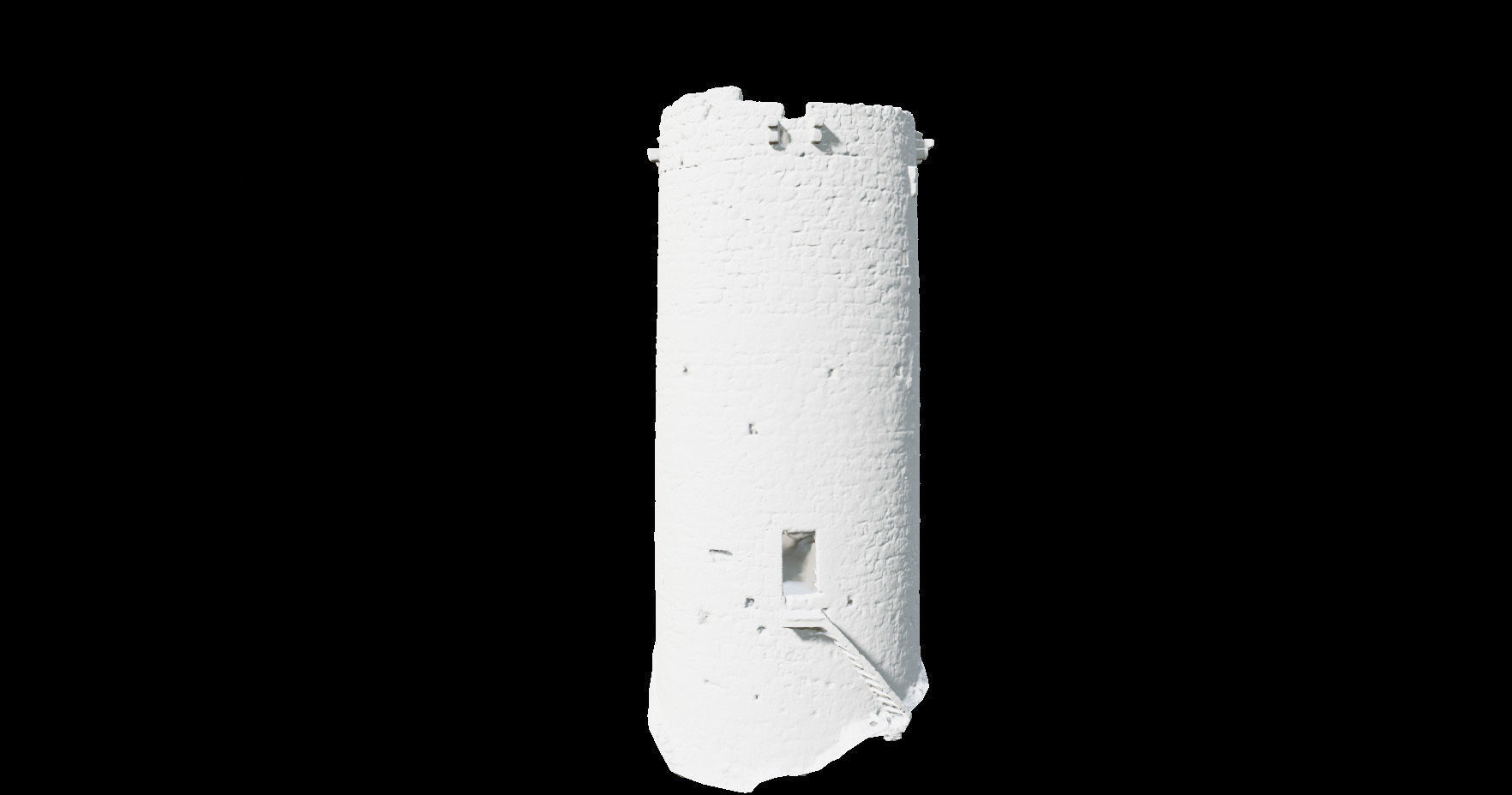 Castle Wall Tower ruins PBR Scanned Low-poly 3D model_4