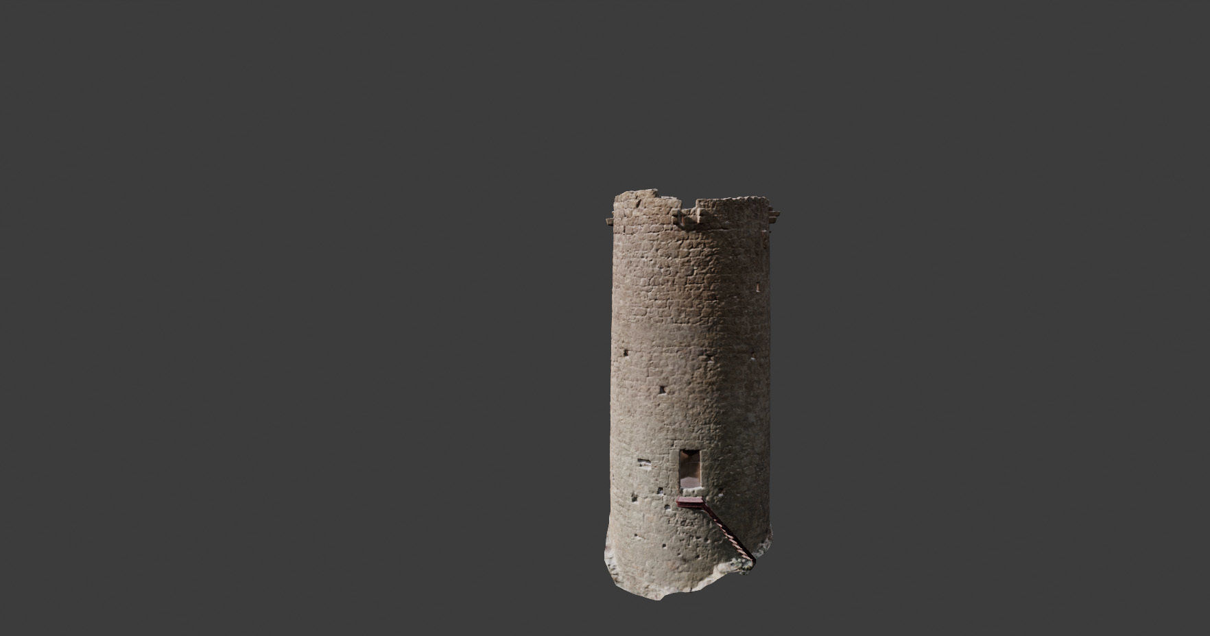 Castle Wall Tower ruins PBR Scanned Low-poly 3D model_12