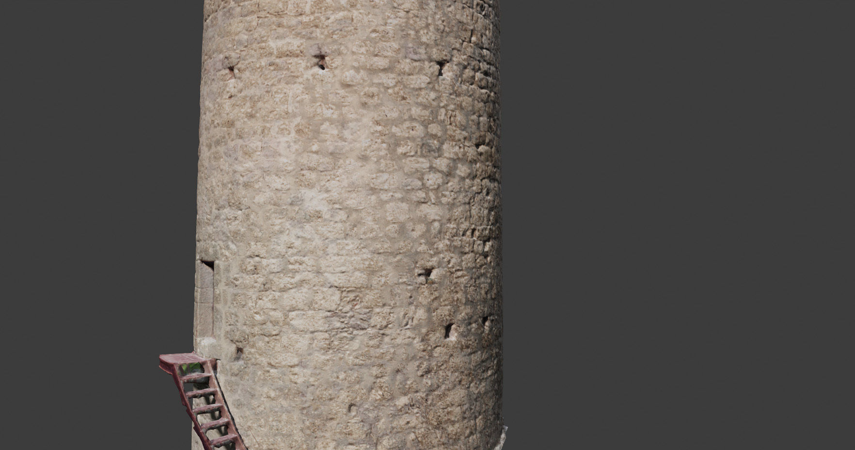 Castle Wall Tower ruins PBR Scanned Low-poly 3D model_18