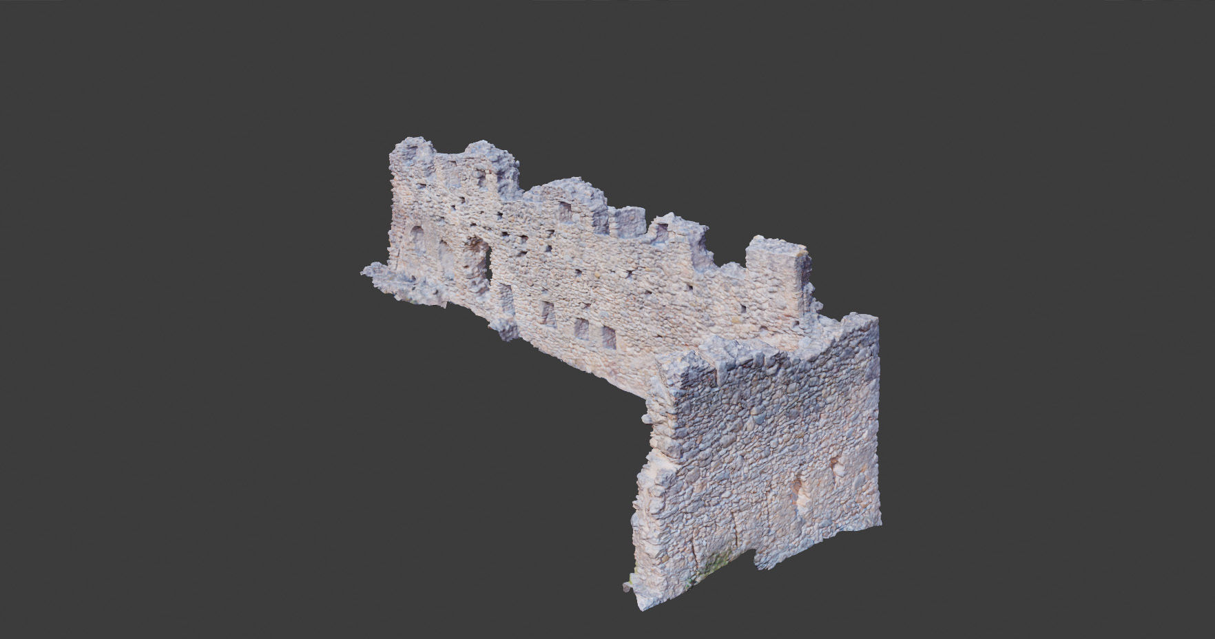 Castle Castle Wall  ruins PBR Scanned Low-poly 3D model_7
