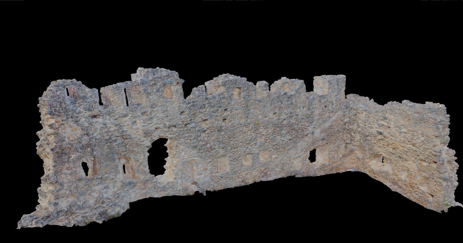 Castle Castle Wall  ruins PBR Scanned Low-poly 3D model_3