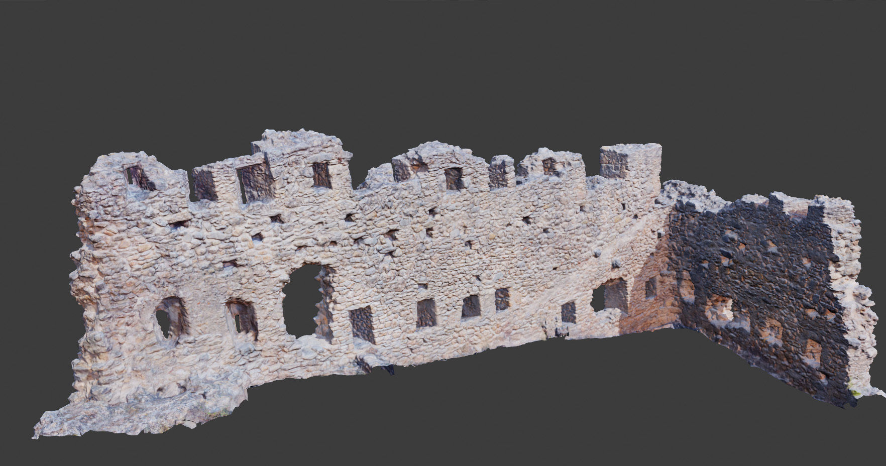 Castle Castle Wall  ruins PBR Scanned Low-poly 3D model_20