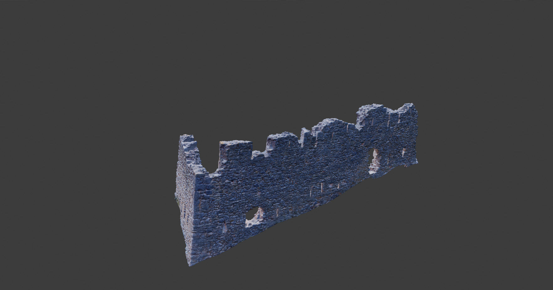 Castle Castle Wall  ruins PBR Scanned Low-poly 3D model_10