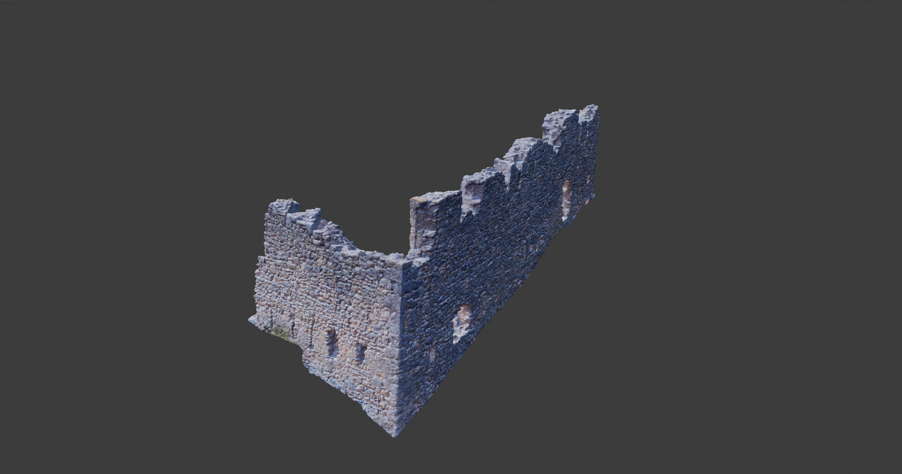 Castle Castle Wall  ruins PBR Scanned Low-poly 3D model_9