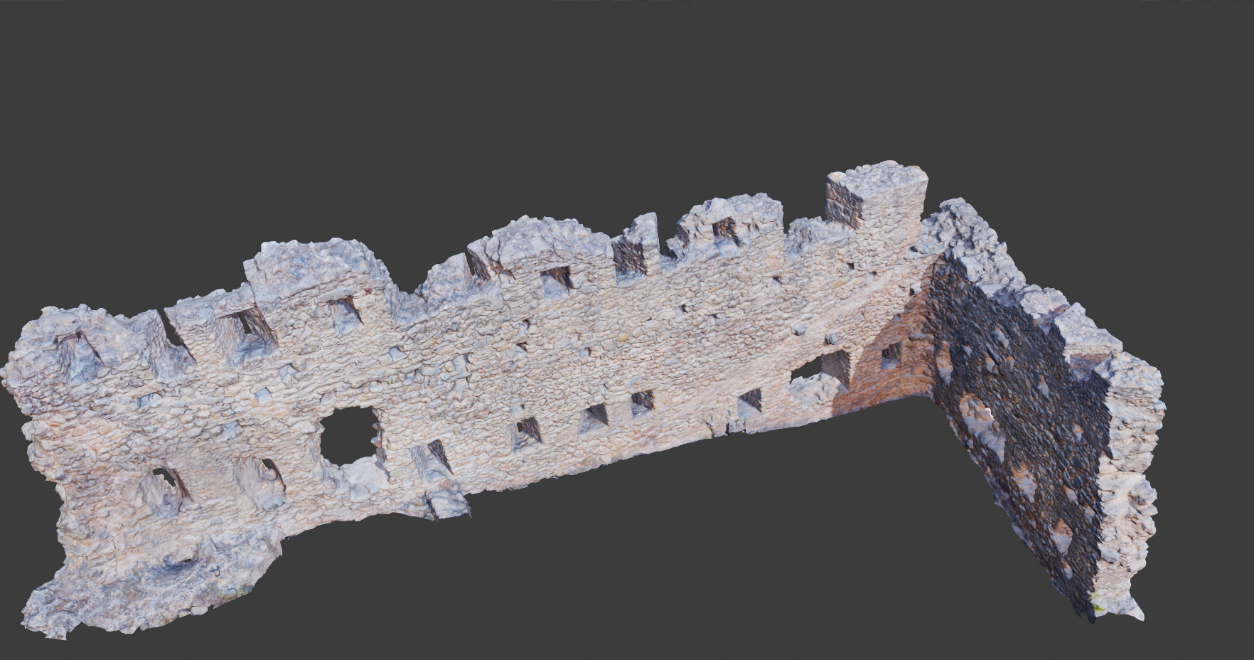 Castle Castle Wall  ruins PBR Scanned Low-poly 3D model_14