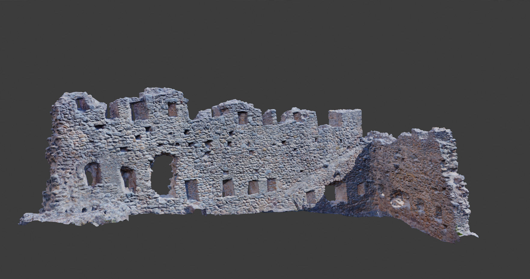 Castle Castle Wall  ruins PBR Scanned Low-poly 3D model_19