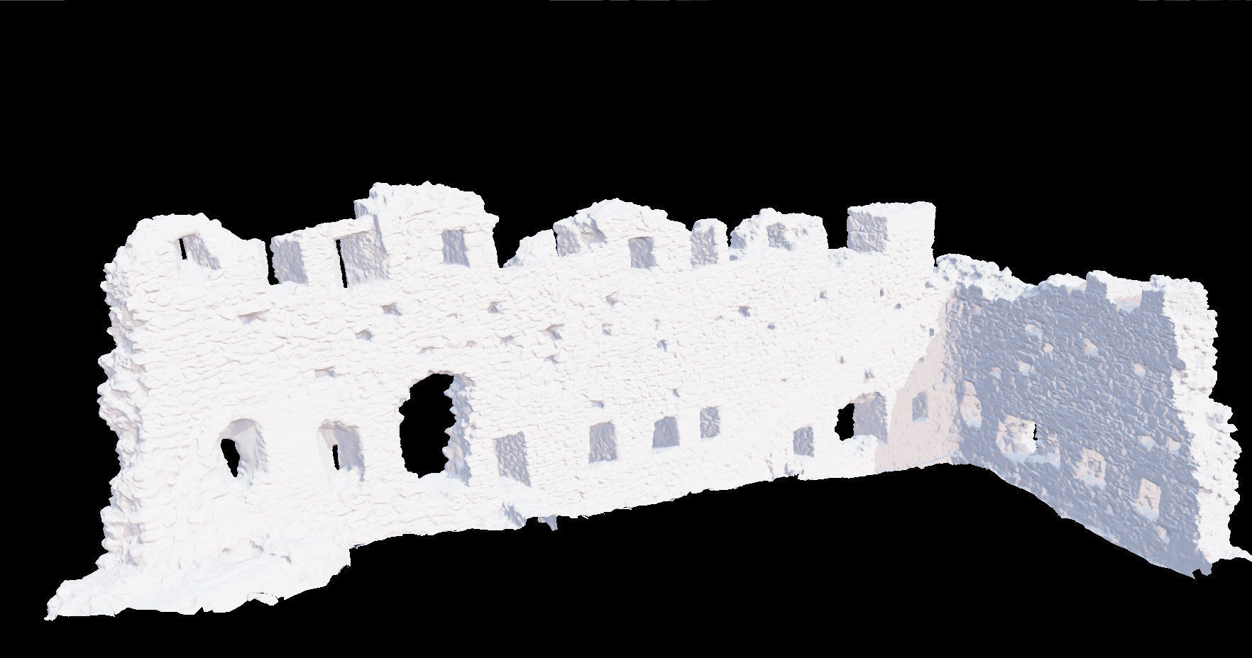 Castle Castle Wall  ruins PBR Scanned Low-poly 3D model_4