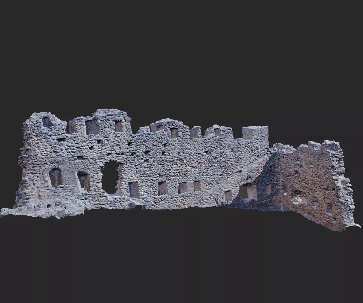 Castle Castle Wall  ruins PBR Scanned Low-poly 3D model_0