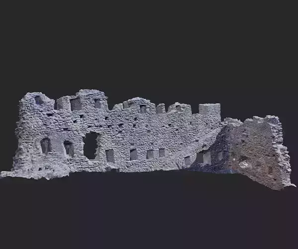 Castle Castle Wall  ruins PBR Scanned Low-poly 3D model