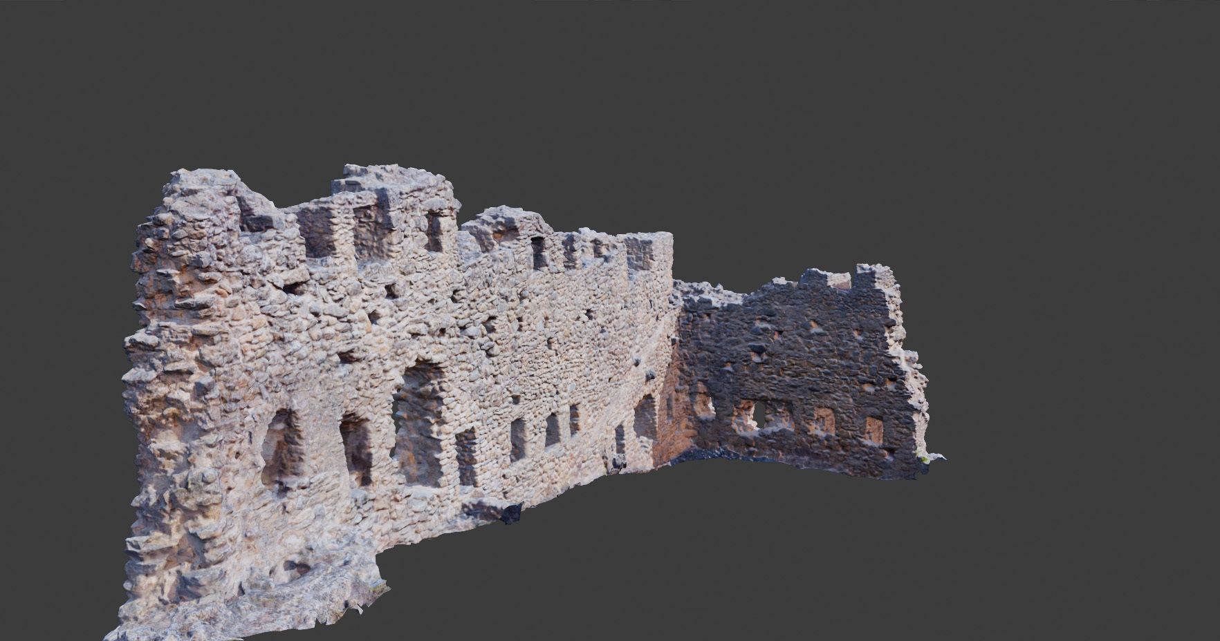 Castle Castle Wall  ruins PBR Scanned Low-poly 3D model_13