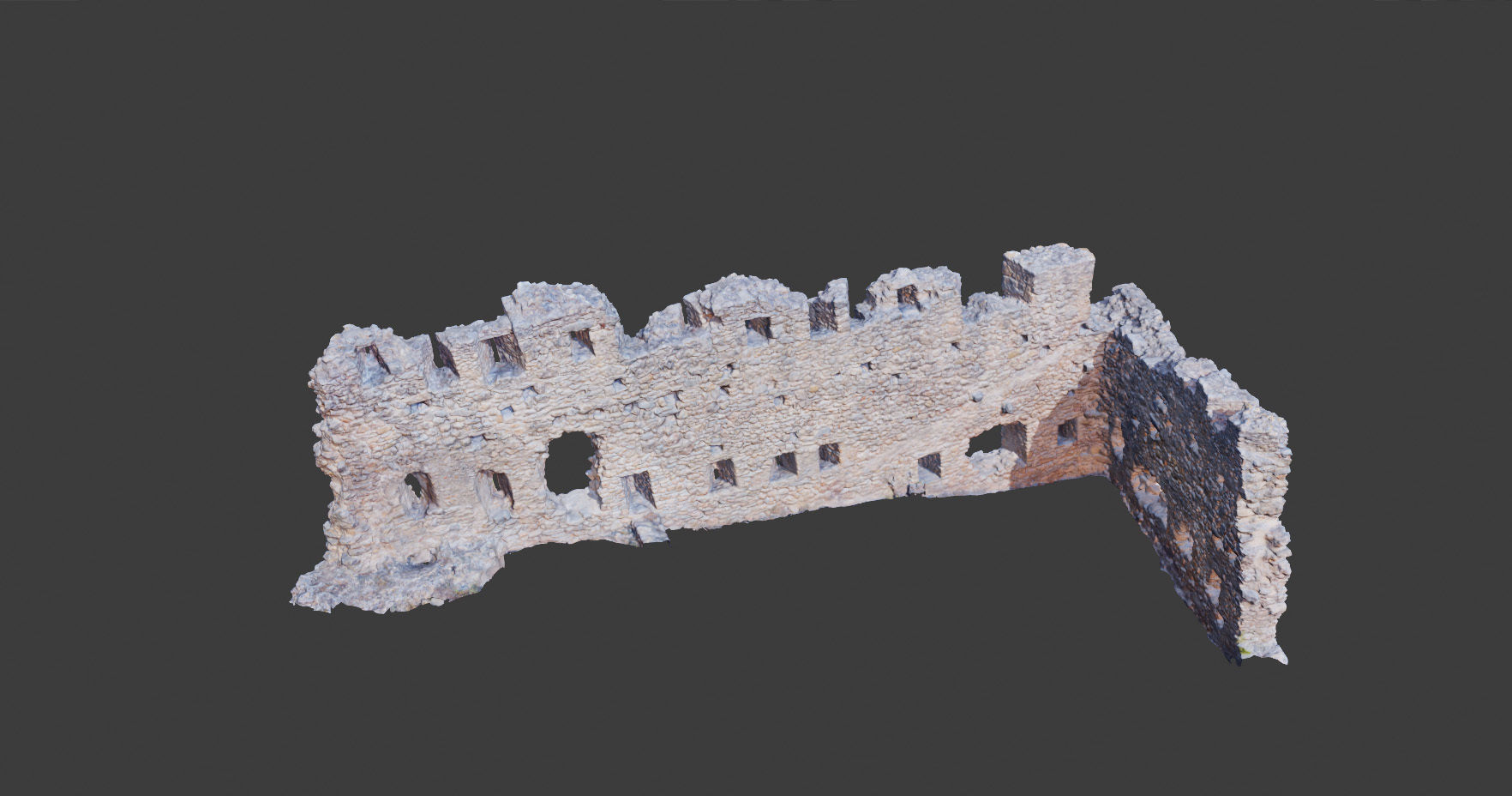 Castle Castle Wall  ruins PBR Scanned Low-poly 3D model_17