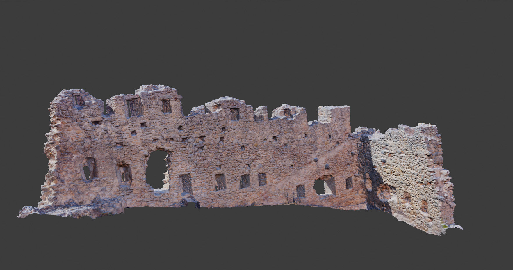 Castle Castle Wall  ruins PBR Scanned Low-poly 3D model_5