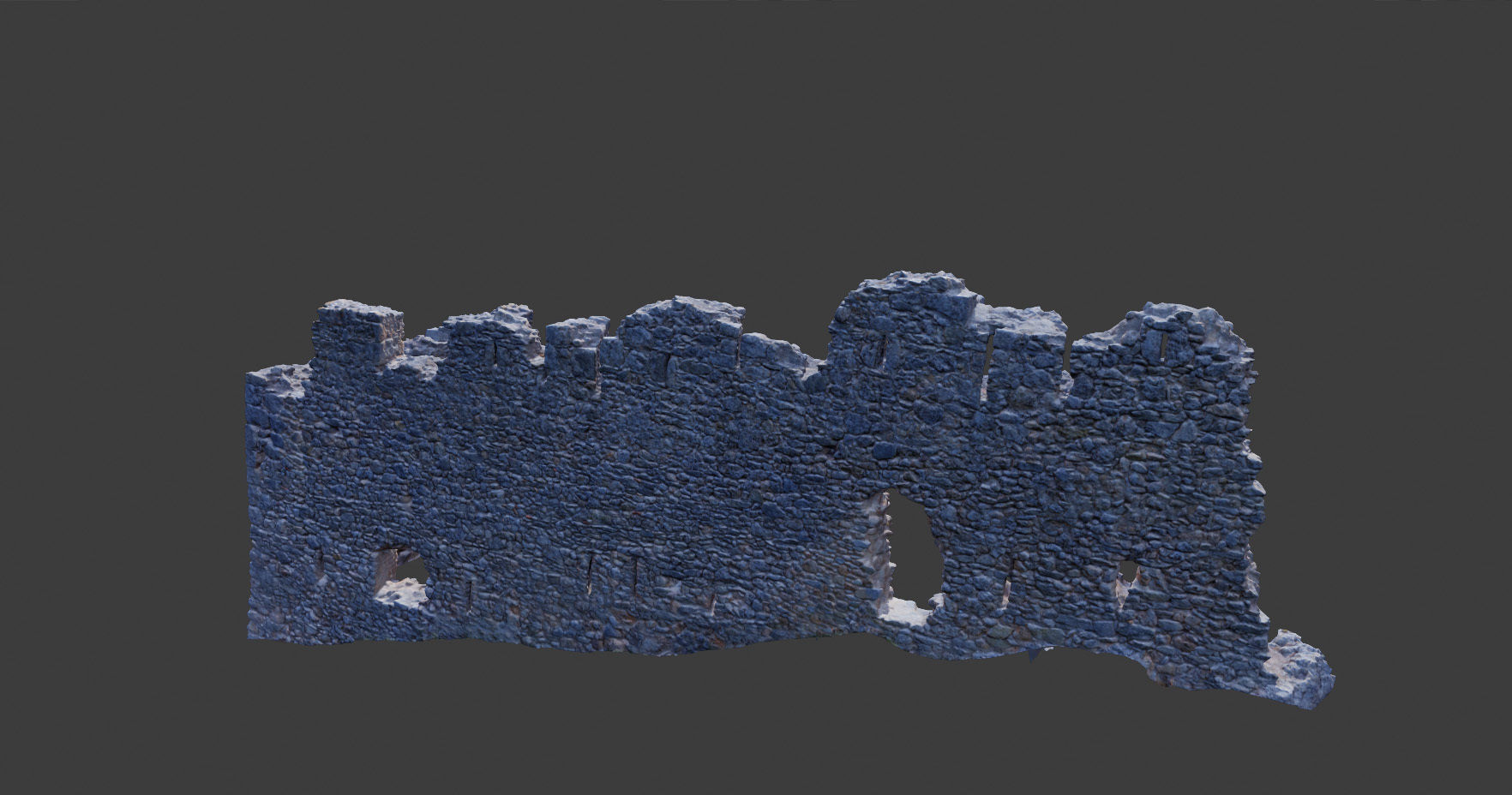 Castle Castle Wall  ruins PBR Scanned Low-poly 3D model_11