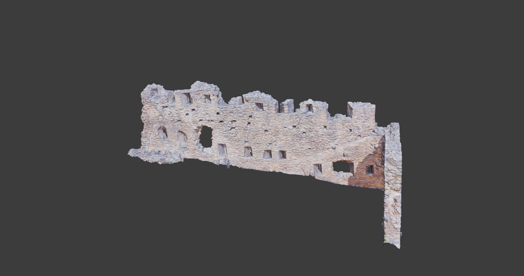 Castle Castle Wall  ruins PBR Scanned Low-poly 3D model_6