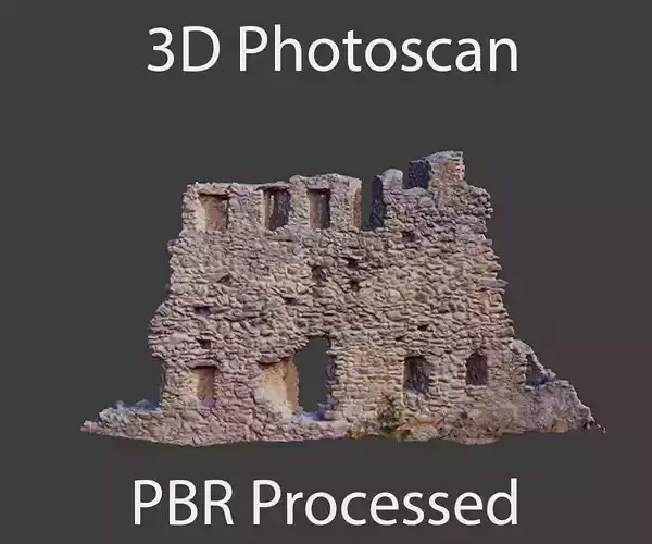 Castle Wall Castle ruins PBR Scanned Low-poly 3D model