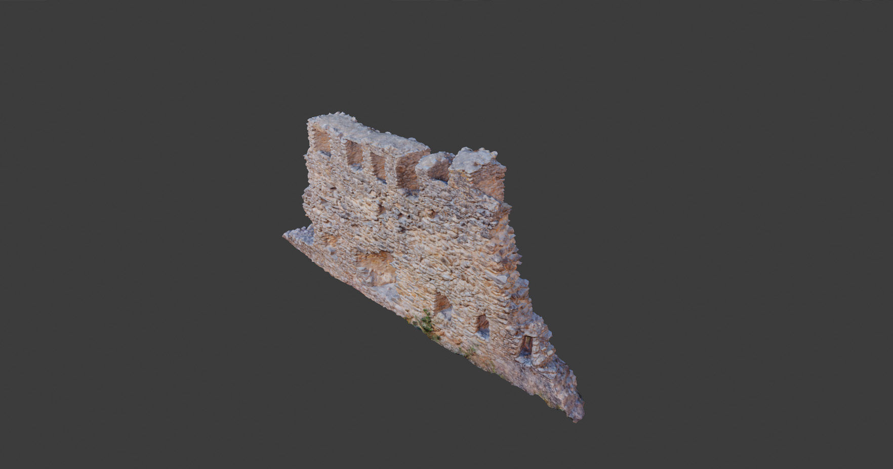 Castle Wall Castle ruins PBR Scanned Low-poly 3D model_14