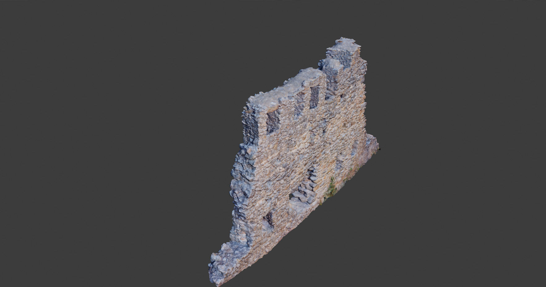 Castle Wall Castle ruins PBR Scanned Low-poly 3D model_8