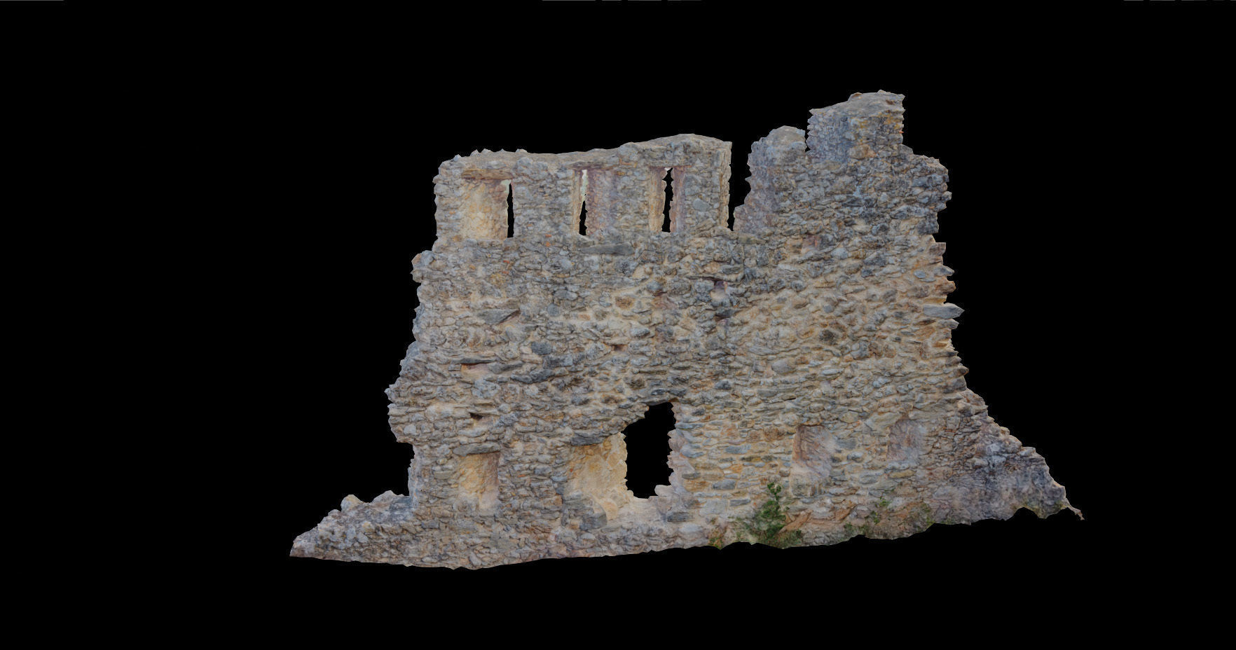 Castle Wall Castle ruins PBR Scanned Low-poly 3D model_4