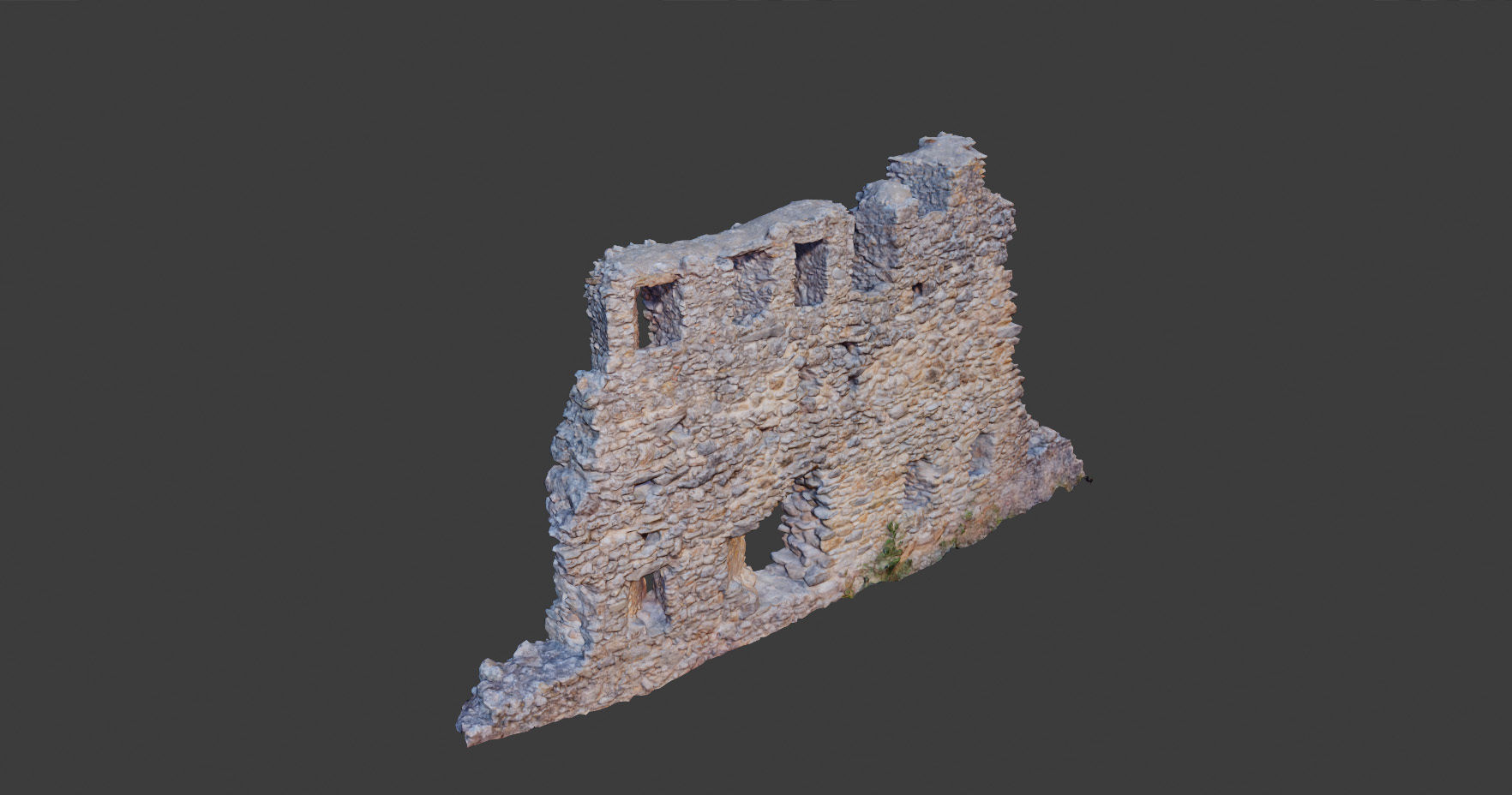 Castle Wall Castle ruins PBR Scanned Low-poly 3D model_7