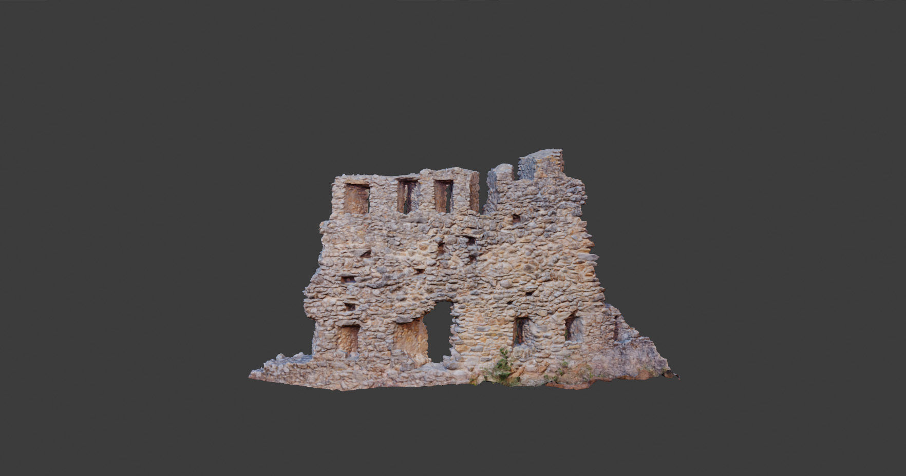 Castle Wall Castle ruins PBR Scanned Low-poly 3D model_1