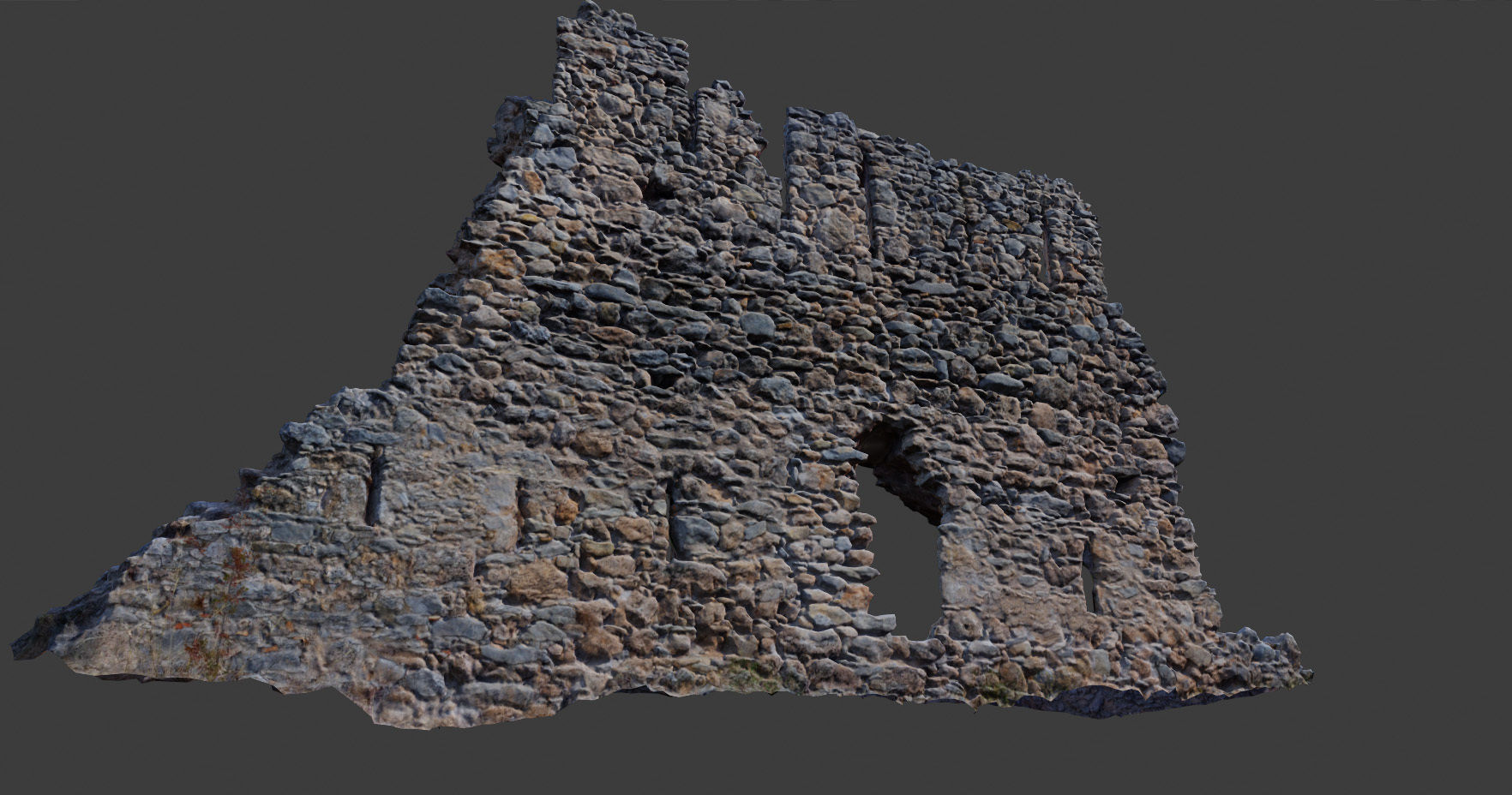Castle Wall Castle ruins PBR Scanned Low-poly 3D model_15