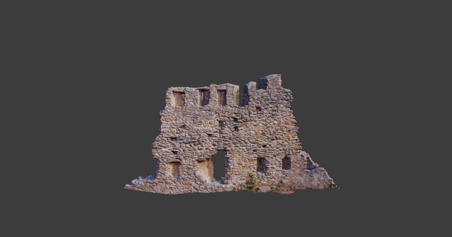 Castle Wall Castle ruins PBR Scanned Low-poly 3D model_17